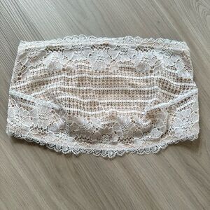 New Free People White Lace Tube Top Bra XS